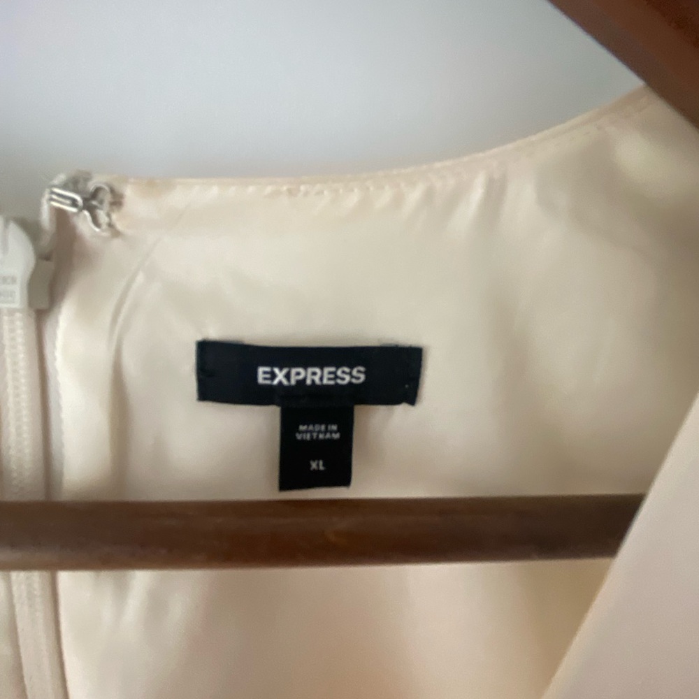 Ivory Satin Sleeveless Faux-Wrap Blouse - Picture 6 of 8